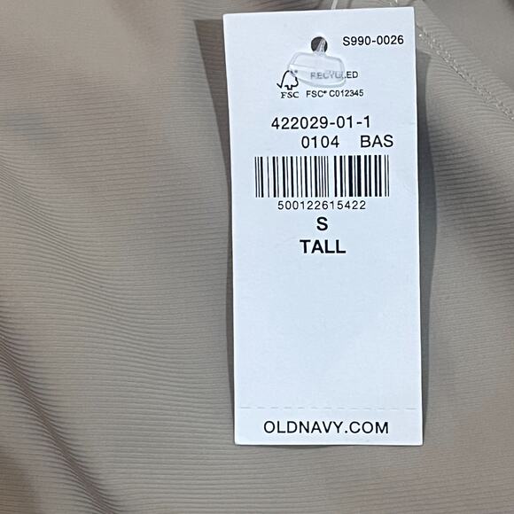 NEW Old Navy SleekTech Go-Dry Cargo Pants Tapered Beige Womens Small Tall - Picture 8 of 10